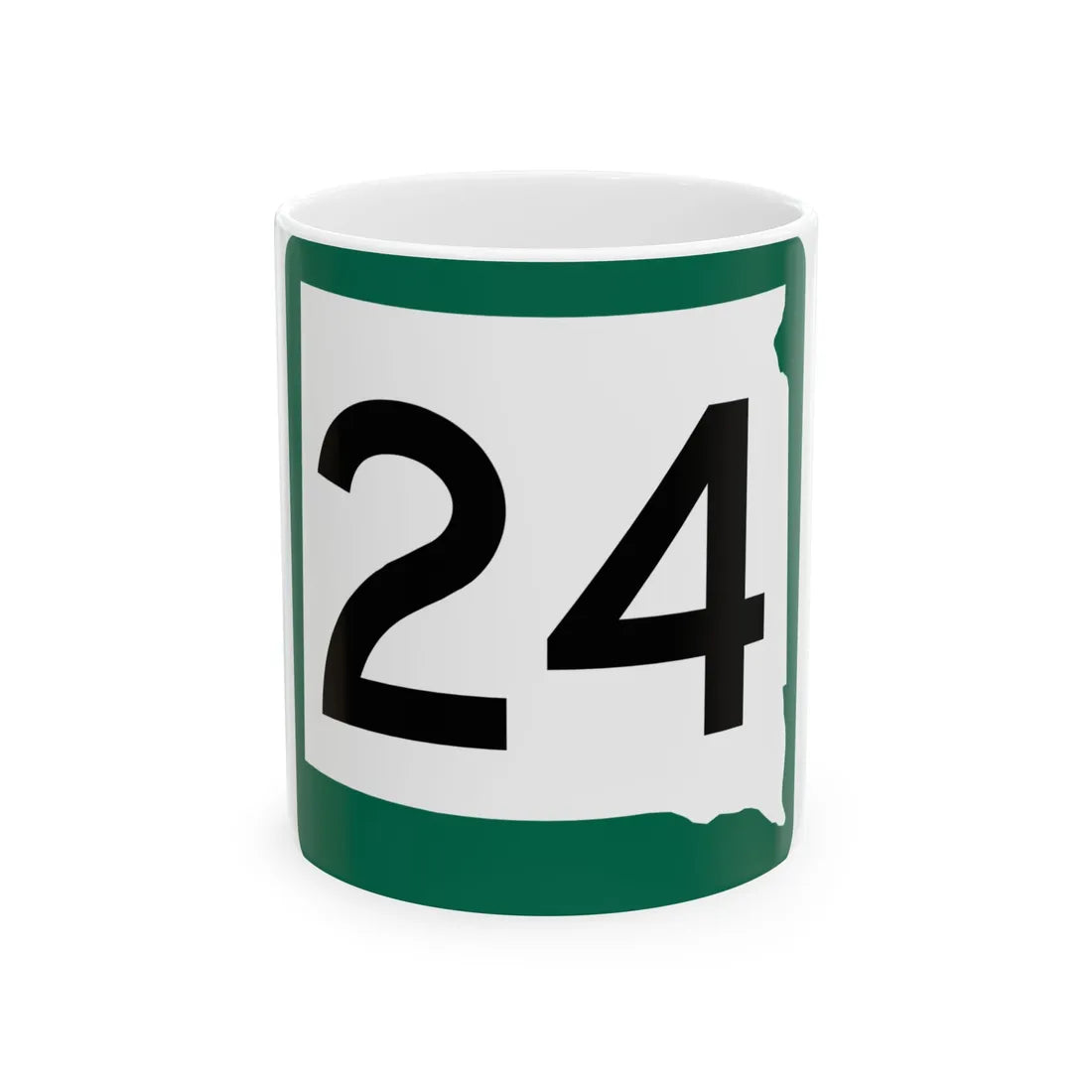 SD 24 (South Dakota) (Road Sign) White Coffee Mug 11oz - Go Mug Yourself
