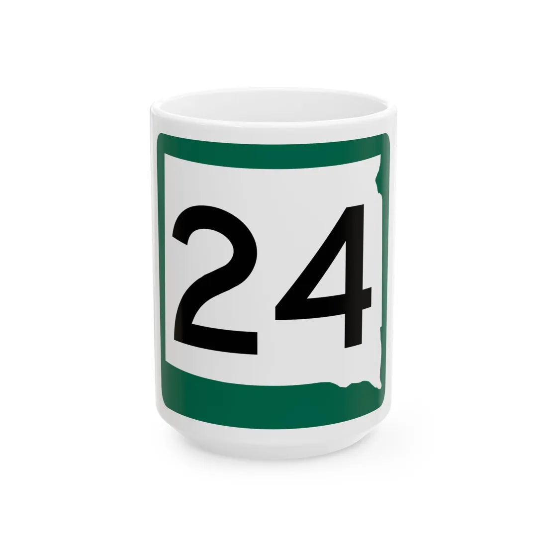 SD 24 (South Dakota) (Road Sign) White Coffee Mug 15oz - Go Mug Yourself