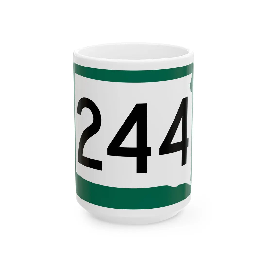 SD 244 (South Dakota) (Road Sign) White Coffee Mug 15oz - Go Mug Yourself