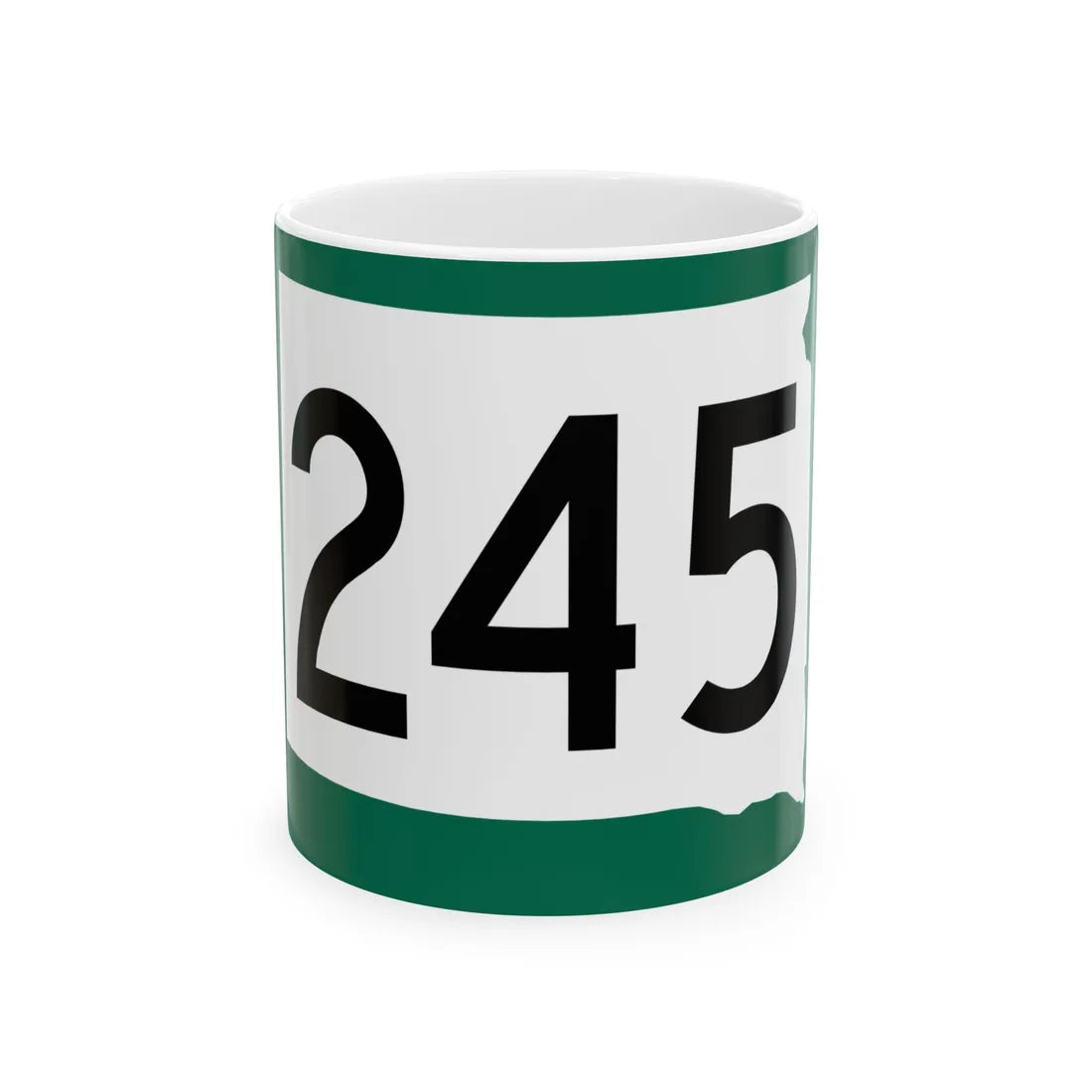 SD 245 (South Dakota) (Road Sign) White Coffee Mug 11oz - Go Mug Yourself