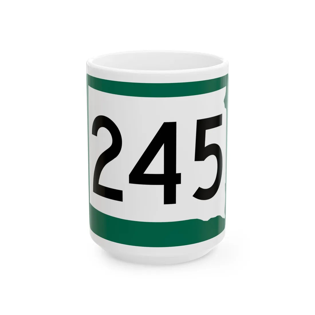 SD 245 (South Dakota) (Road Sign) White Coffee Mug 15oz - Go Mug Yourself