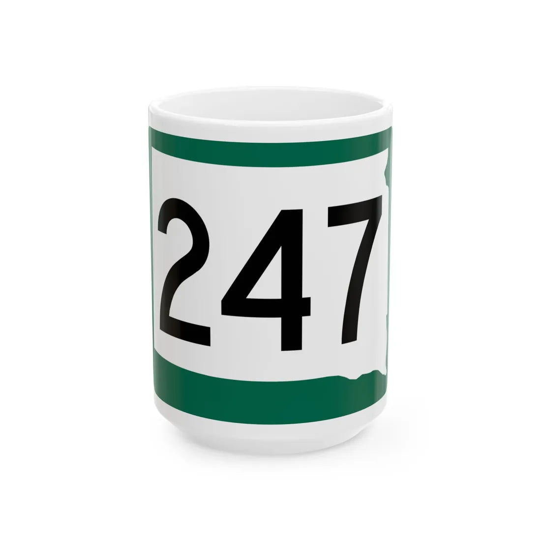 SD 247 (South Dakota) (Road Sign) White Coffee Mug 15oz - Go Mug Yourself