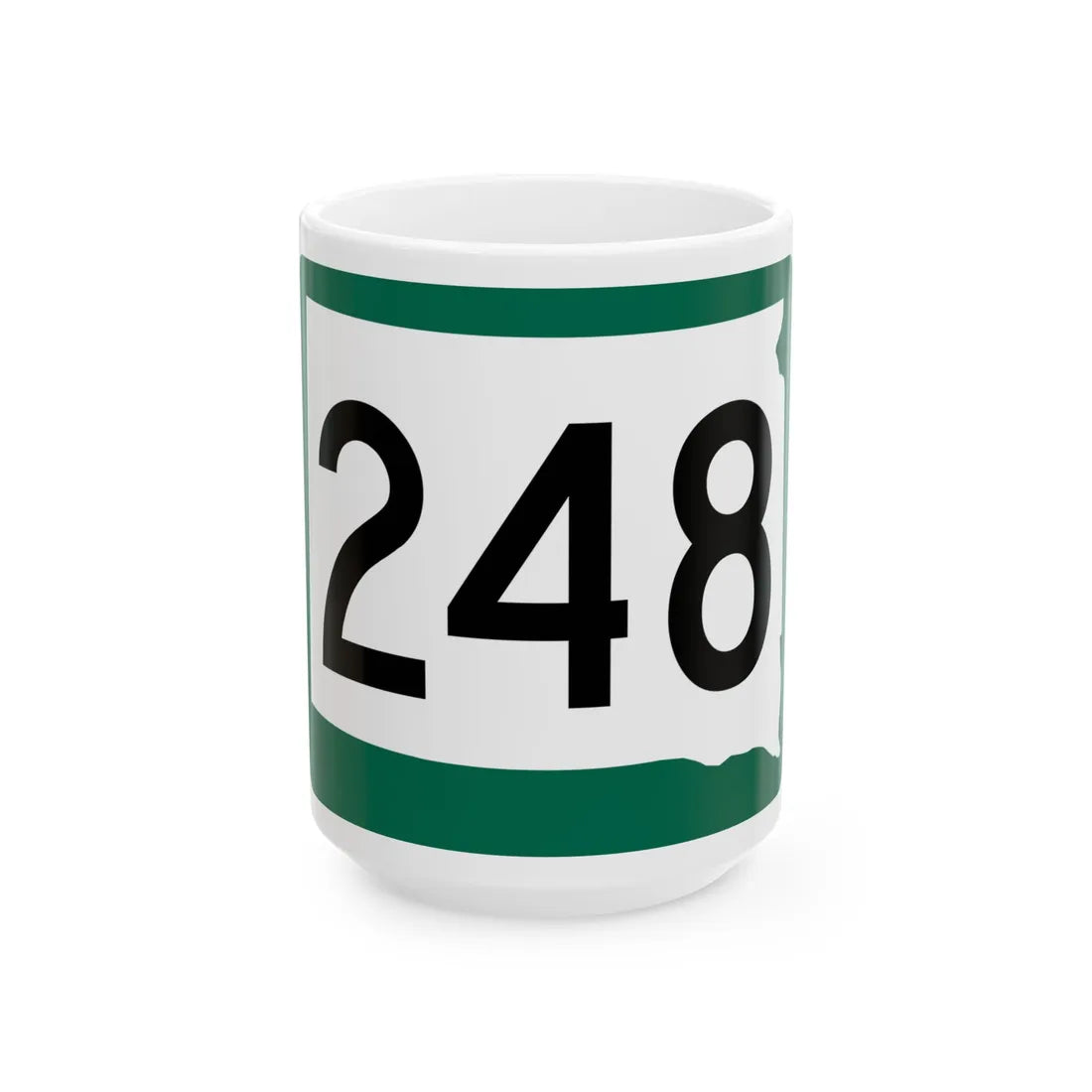 SD 248 (South Dakota) (Road Sign) White Coffee Mug 15oz - Go Mug Yourself