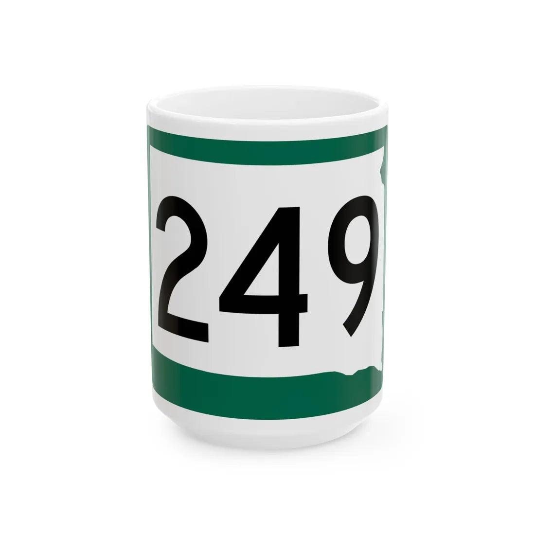 SD 249 (South Dakota) (Road Sign) White Coffee Mug 15oz - Go Mug Yourself