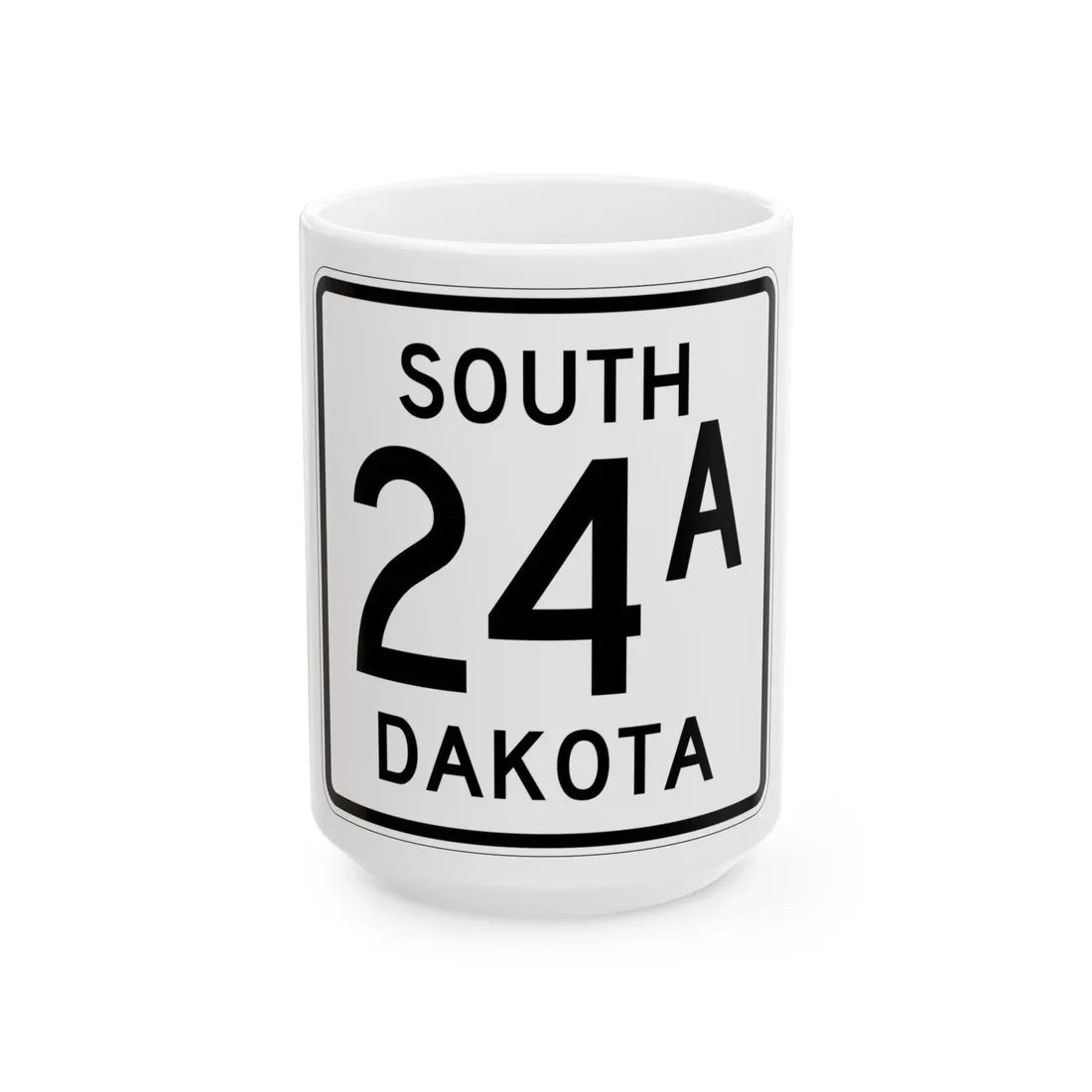 SD 24A 1950 (South Dakota) (Road Sign) White Coffee Mug 15oz - Go Mug Yourself