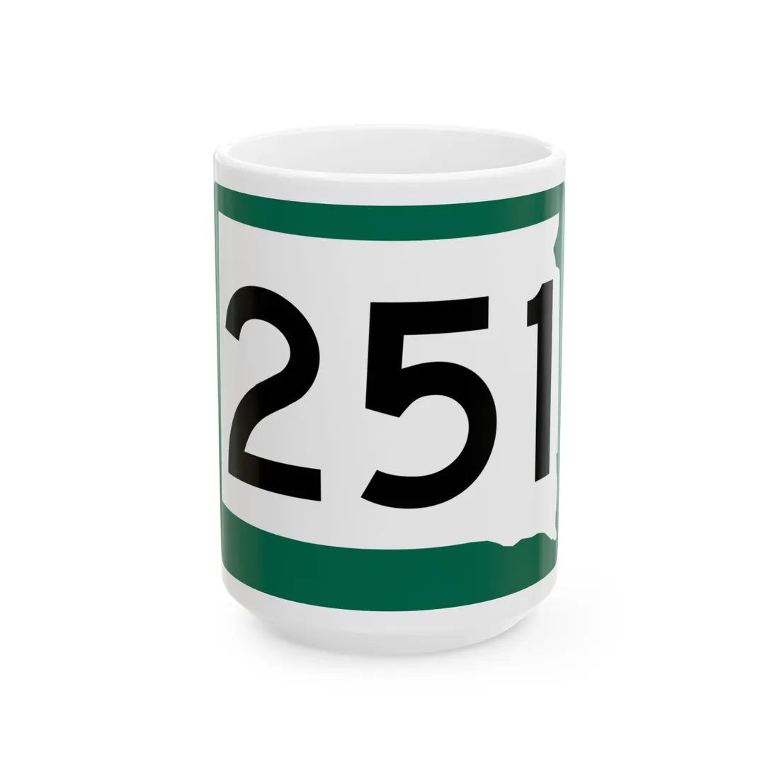 SD 251 (South Dakota) (Road Sign) White Coffee Mug 15oz - Go Mug Yourself