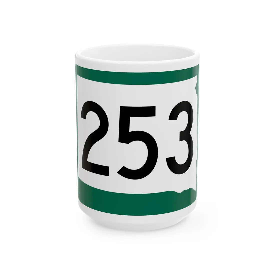 SD 253 (South Dakota) (Road Sign) White Coffee Mug 15oz - Go Mug Yourself