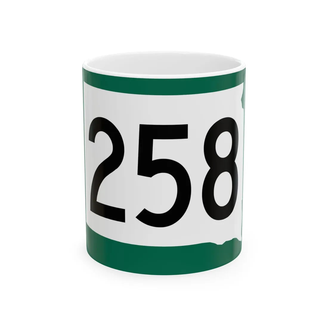 SD 258 (South Dakota) (Road Sign) White Coffee Mug 11oz - Go Mug Yourself