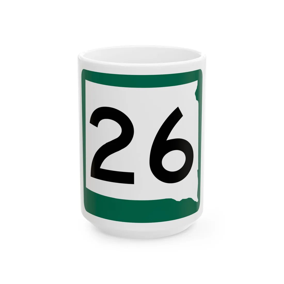 SD 26 (South Dakota) (Road Sign) White Coffee Mug 15oz - Go Mug Yourself