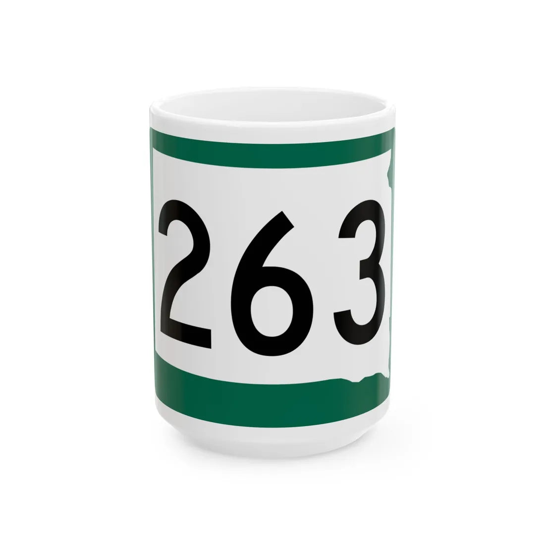 SD 263 (South Dakota) (Road Sign) White Coffee Mug 15oz - Go Mug Yourself