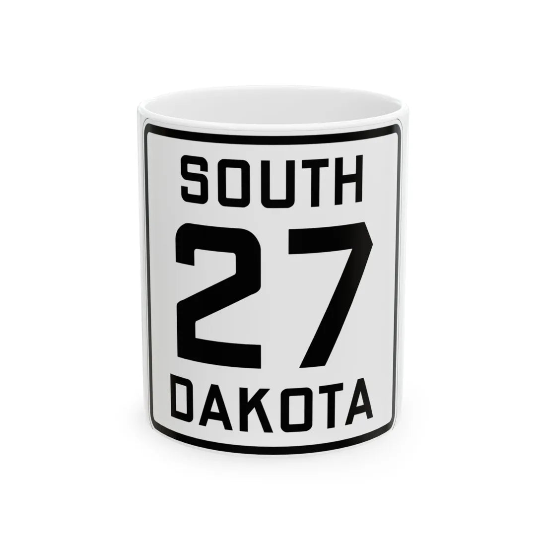 SD 27 1926 (South Dakota) (Road Sign) White Coffee Mug 11oz - Go Mug Yourself