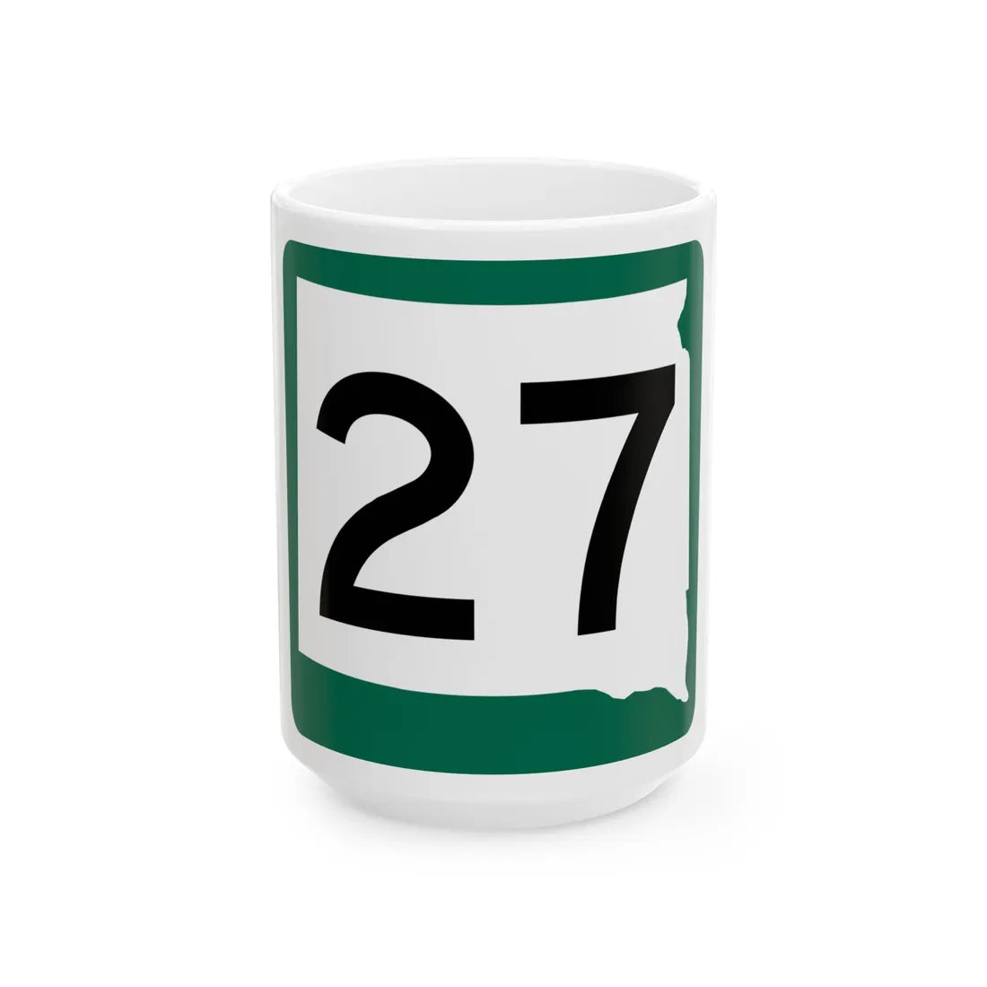 SD 27 (South Dakota) (Road Sign) White Coffee Mug 15oz - Go Mug Yourself