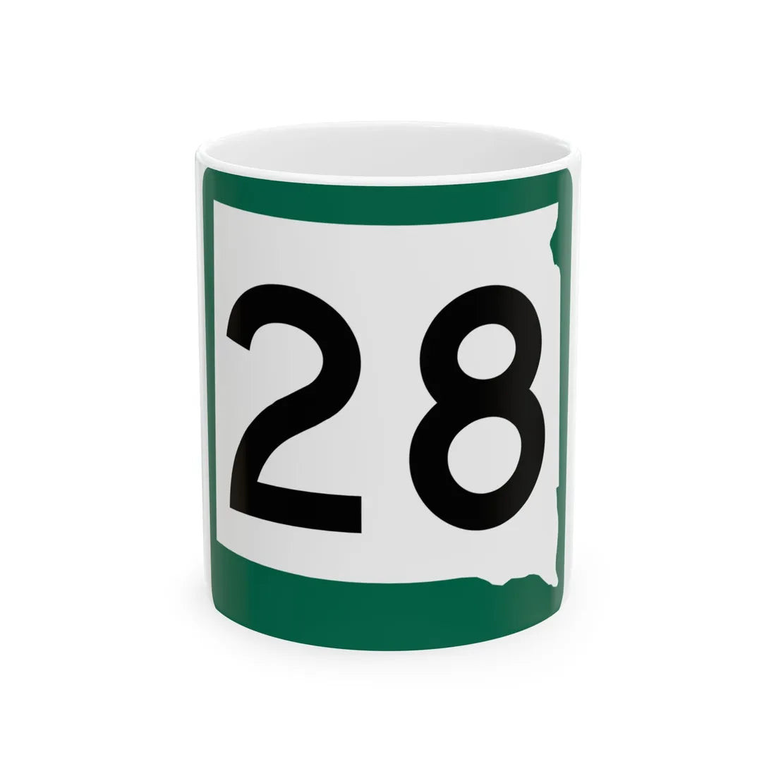 SD 28 (South Dakota) (Road Sign) White Coffee Mug 11oz - Go Mug Yourself