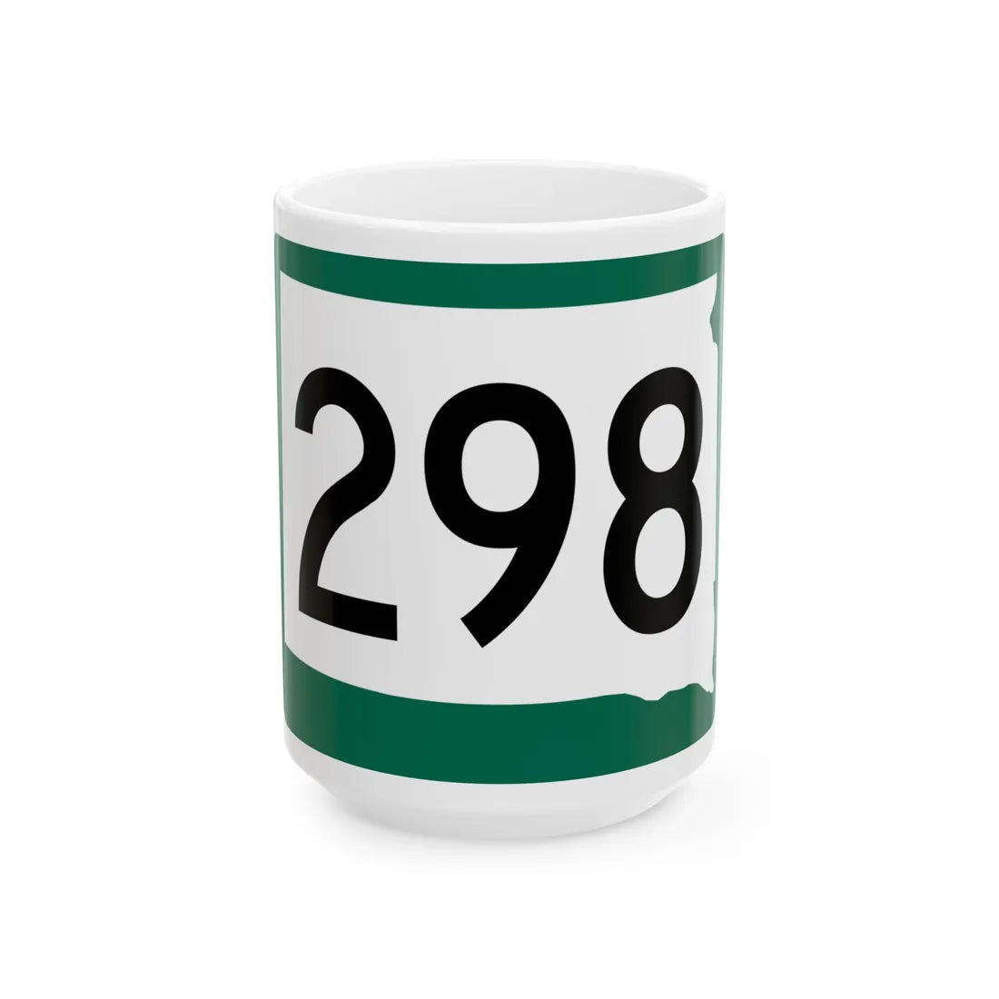 SD 298 (South Dakota) (Road Sign) White Coffee Mug 15oz - Go Mug Yourself