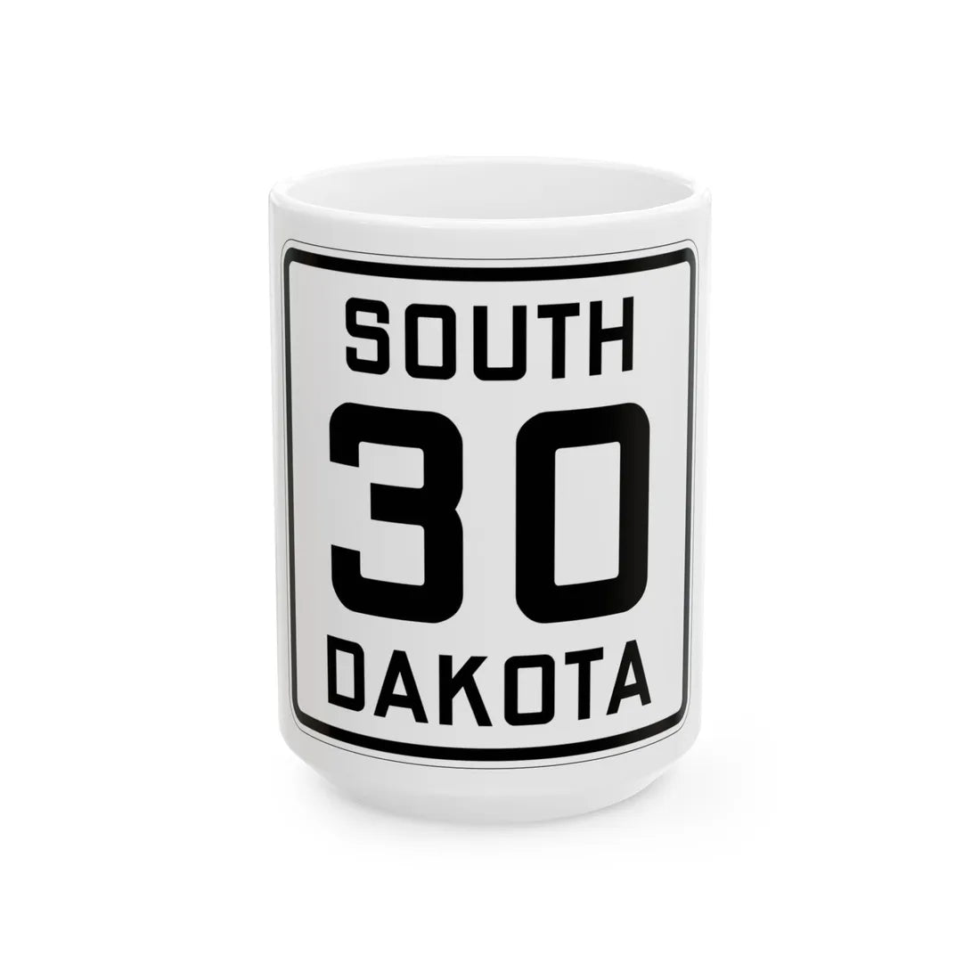 SD 30 1926 (South Dakota) (Road Sign) White Coffee Mug 15oz - Go Mug Yourself
