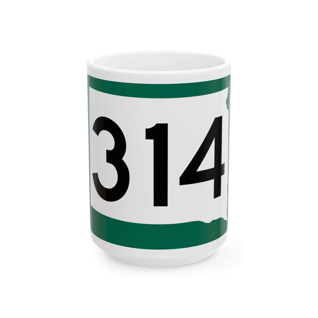 SD 314 (South Dakota) (Road Sign) White Coffee Mug 15oz - Go Mug Yourself