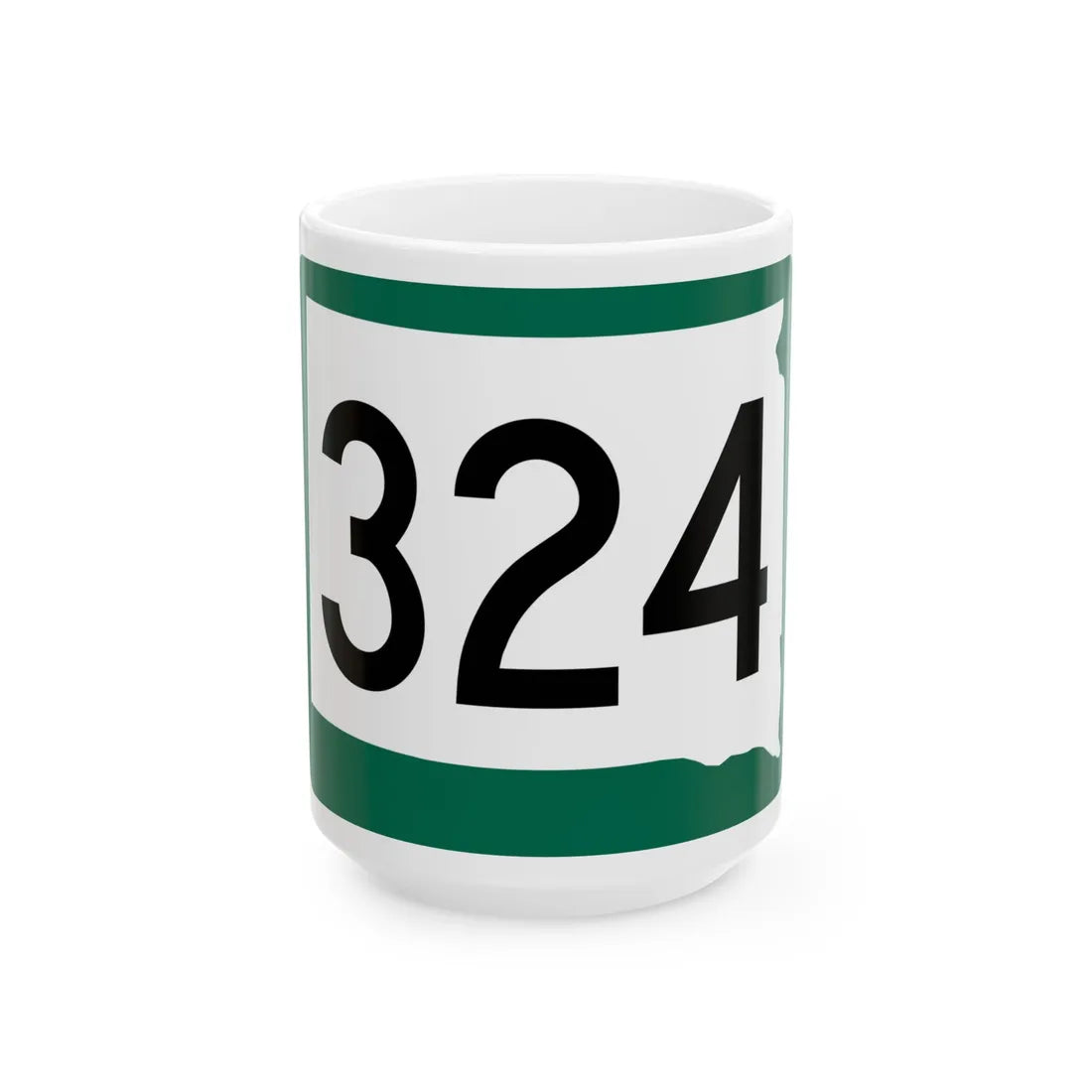 SD 324 (South Dakota) (Road Sign) White Coffee Mug 15oz - Go Mug Yourself