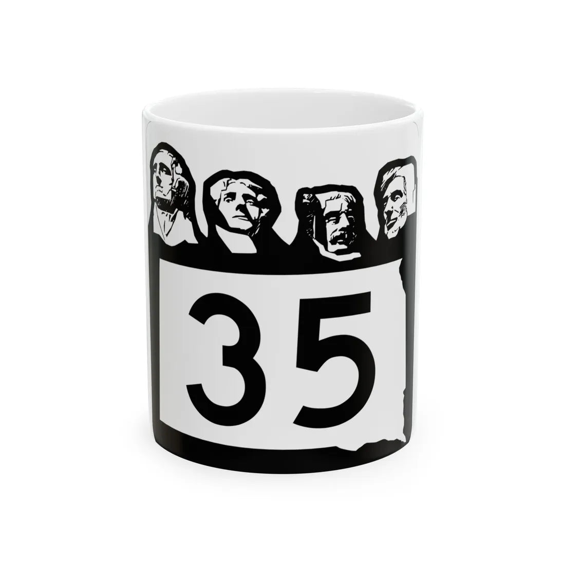 SD 35 1960 (South Dakota) (Road Sign) White Coffee Mug 11oz - Go Mug Yourself
