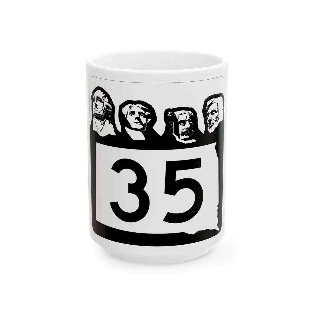 SD 35 1960 (South Dakota) (Road Sign) White Coffee Mug 15oz - Go Mug Yourself