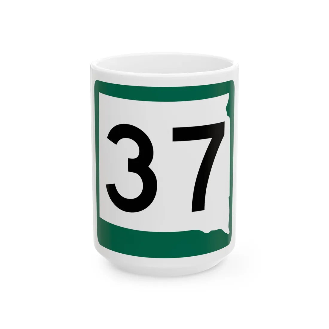 SD 37 (South Dakota) (Road Sign) White Coffee Mug 15oz - Go Mug Yourself