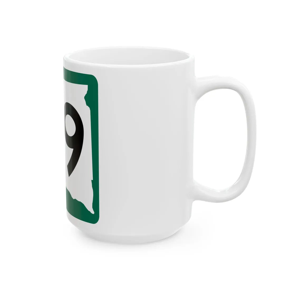 SD 39 (South Dakota) (Road Sign) White Coffee Mug - Go Mug Yourself