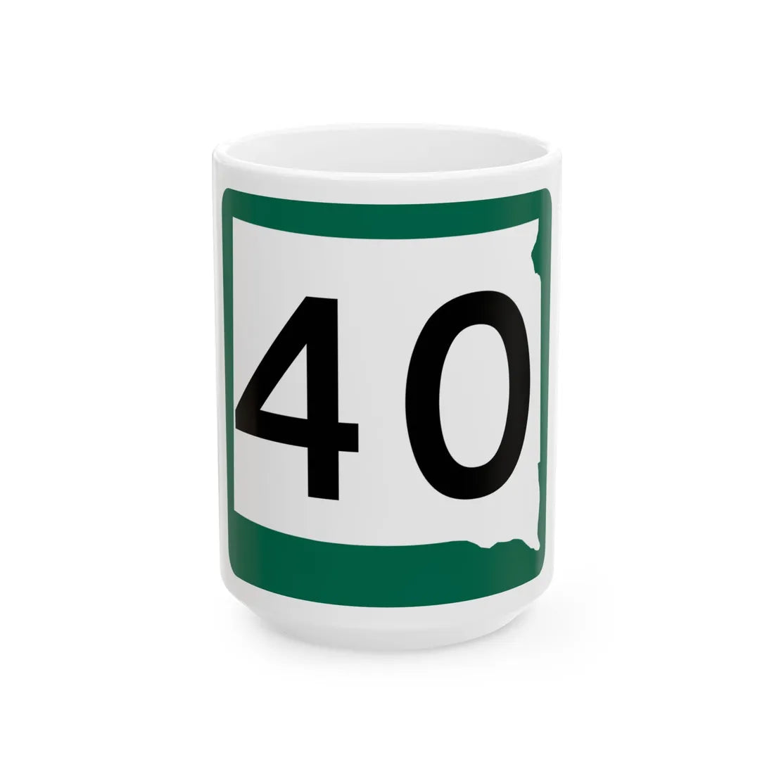 SD 40 (South Dakota) (Road Sign) White Coffee Mug 15oz - Go Mug Yourself