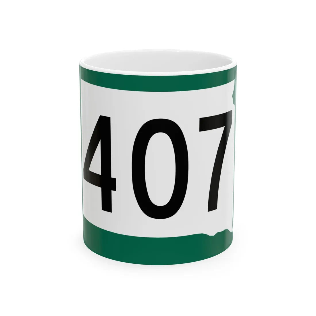 SD 407 (South Dakota) (Road Sign) White Coffee Mug 11oz - Go Mug Yourself