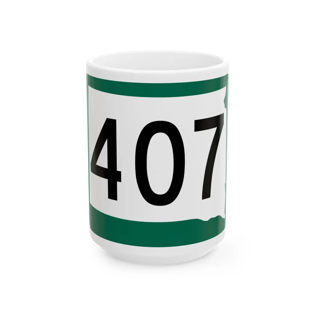 SD 407 (South Dakota) (Road Sign) White Coffee Mug 15oz - Go Mug Yourself