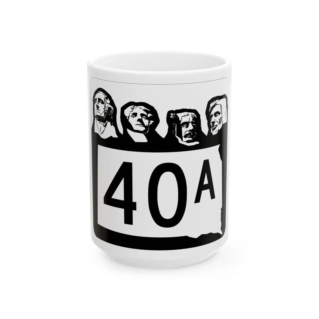 SD 40A 1960 (South Dakota) (Road Sign) White Coffee Mug 15oz - Go Mug Yourself