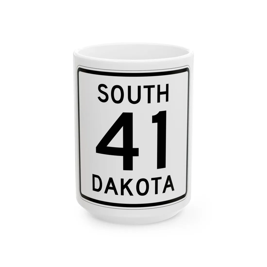 SD 41 1950 (South Dakota) (Road Sign) White Coffee Mug 15oz - Go Mug Yourself