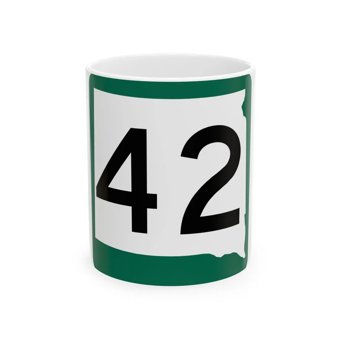 SD 42 (South Dakota) (Road Sign) White Coffee Mug 11oz - Go Mug Yourself