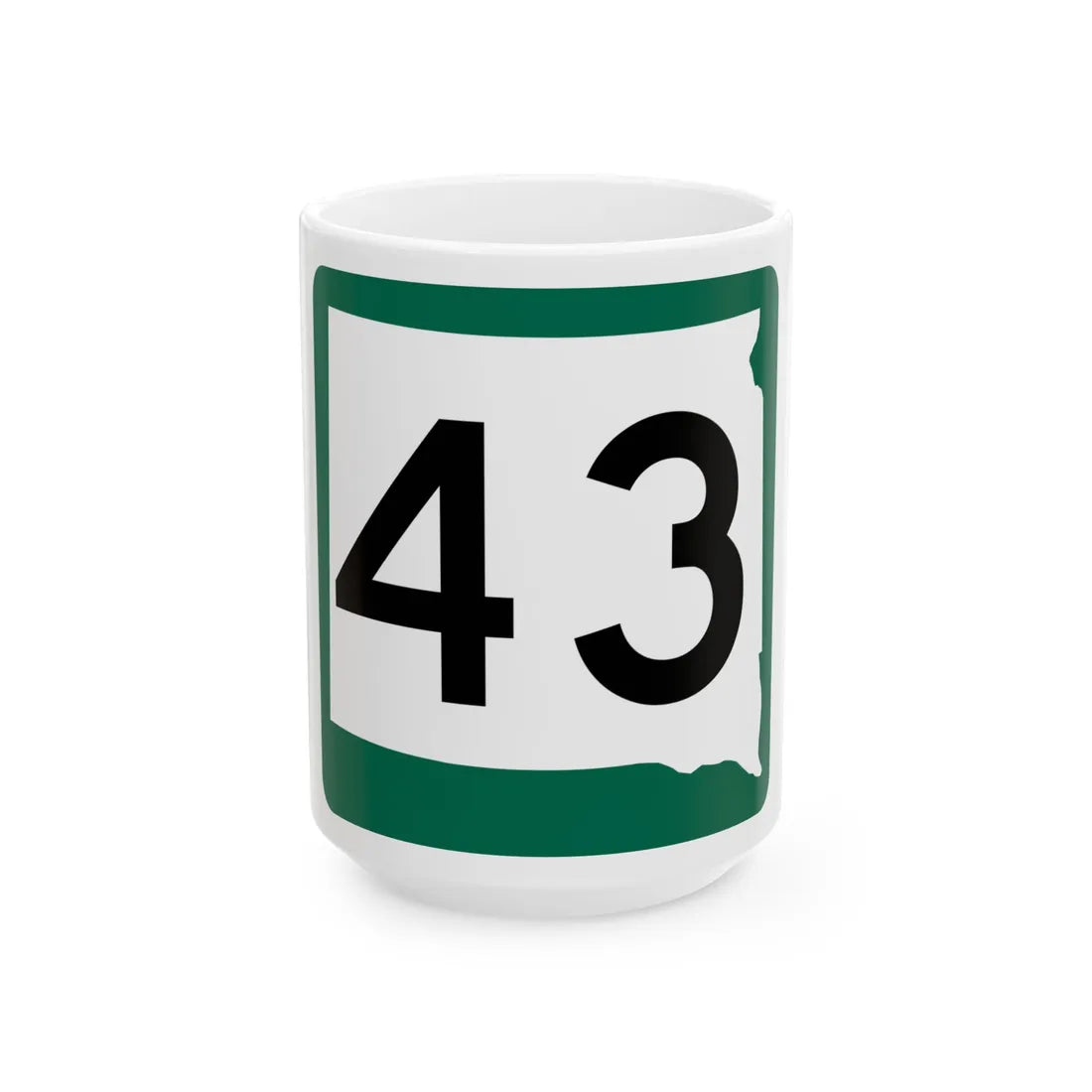 SD 43 (South Dakota) (Road Sign) White Coffee Mug 15oz - Go Mug Yourself