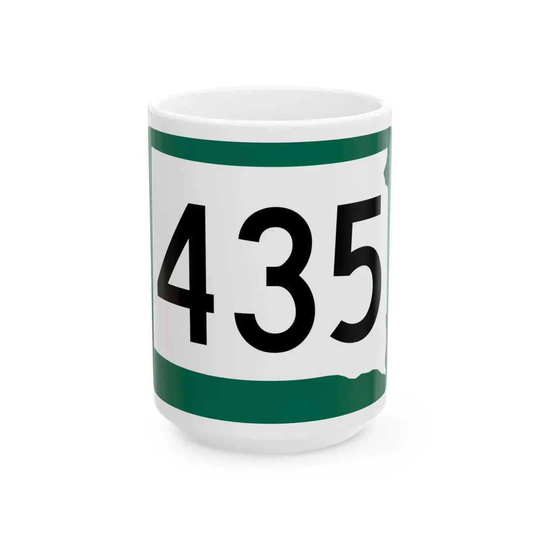 SD 435 (South Dakota) (Road Sign) White Coffee Mug 15oz - Go Mug Yourself