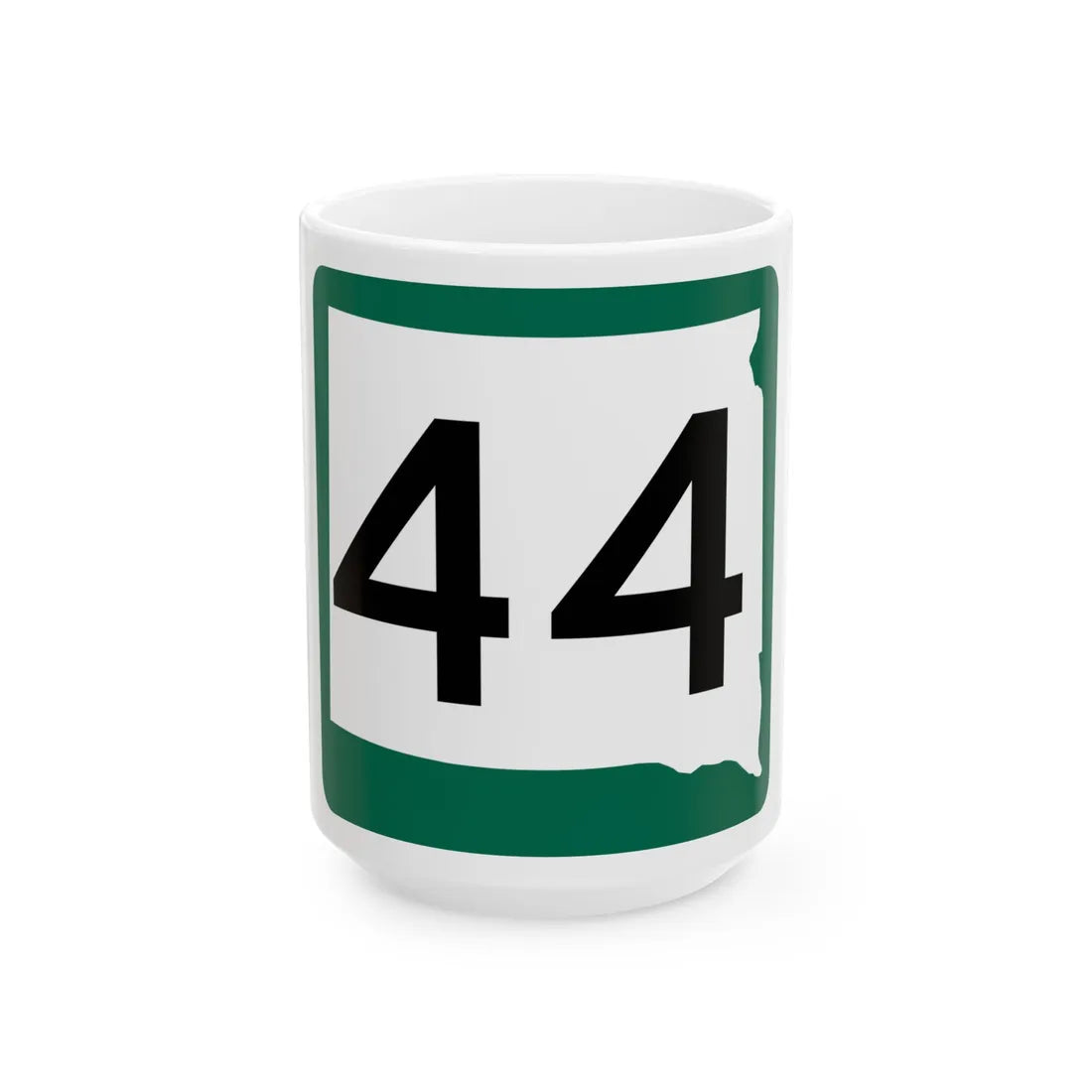 SD 44 (South Dakota) (Road Sign) White Coffee Mug 15oz - Go Mug Yourself