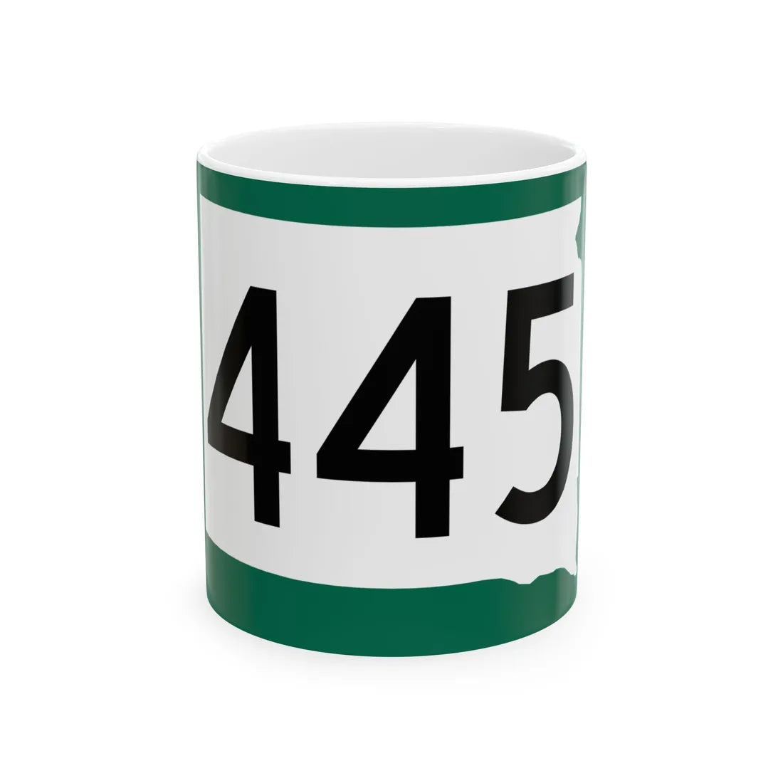 SD 445 (South Dakota) (Road Sign) White Coffee Mug 11oz - Go Mug Yourself