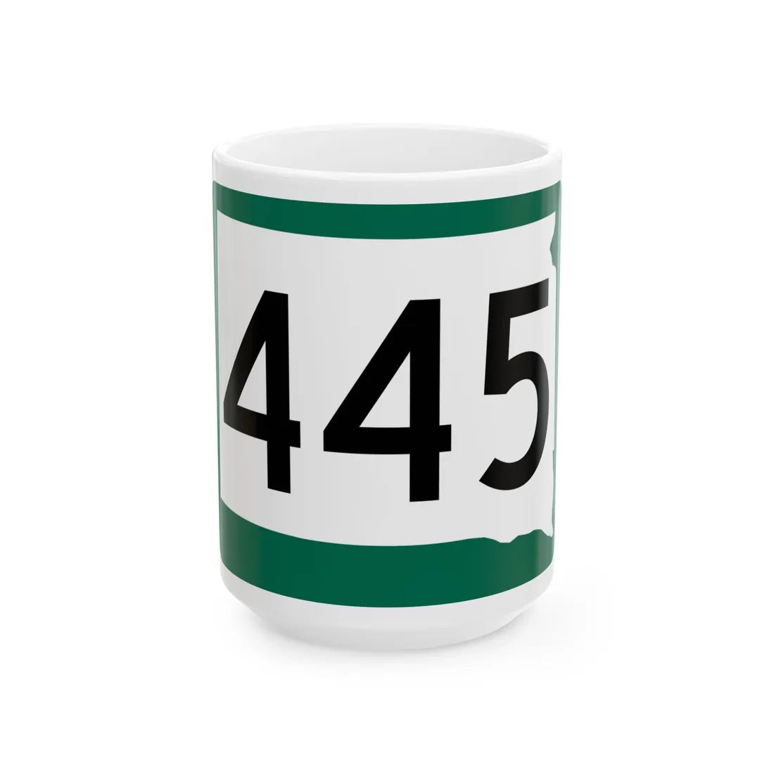 SD 445 (South Dakota) (Road Sign) White Coffee Mug 15oz - Go Mug Yourself