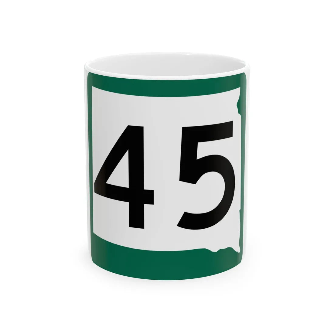 SD 45 (South Dakota) (Road Sign) White Coffee Mug 11oz - Go Mug Yourself