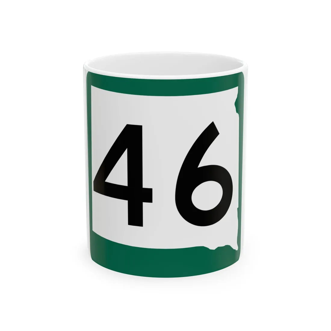SD 46 (South Dakota) (Road Sign) White Coffee Mug 11oz - Go Mug Yourself