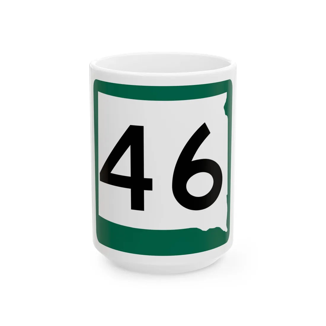 SD 46 (South Dakota) (Road Sign) White Coffee Mug 15oz - Go Mug Yourself