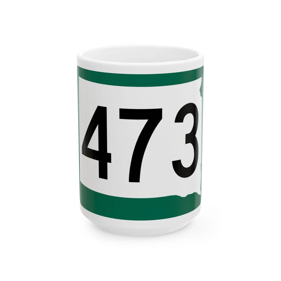 SD 473 (South Dakota) (Road Sign) White Coffee Mug 15oz - Go Mug Yourself