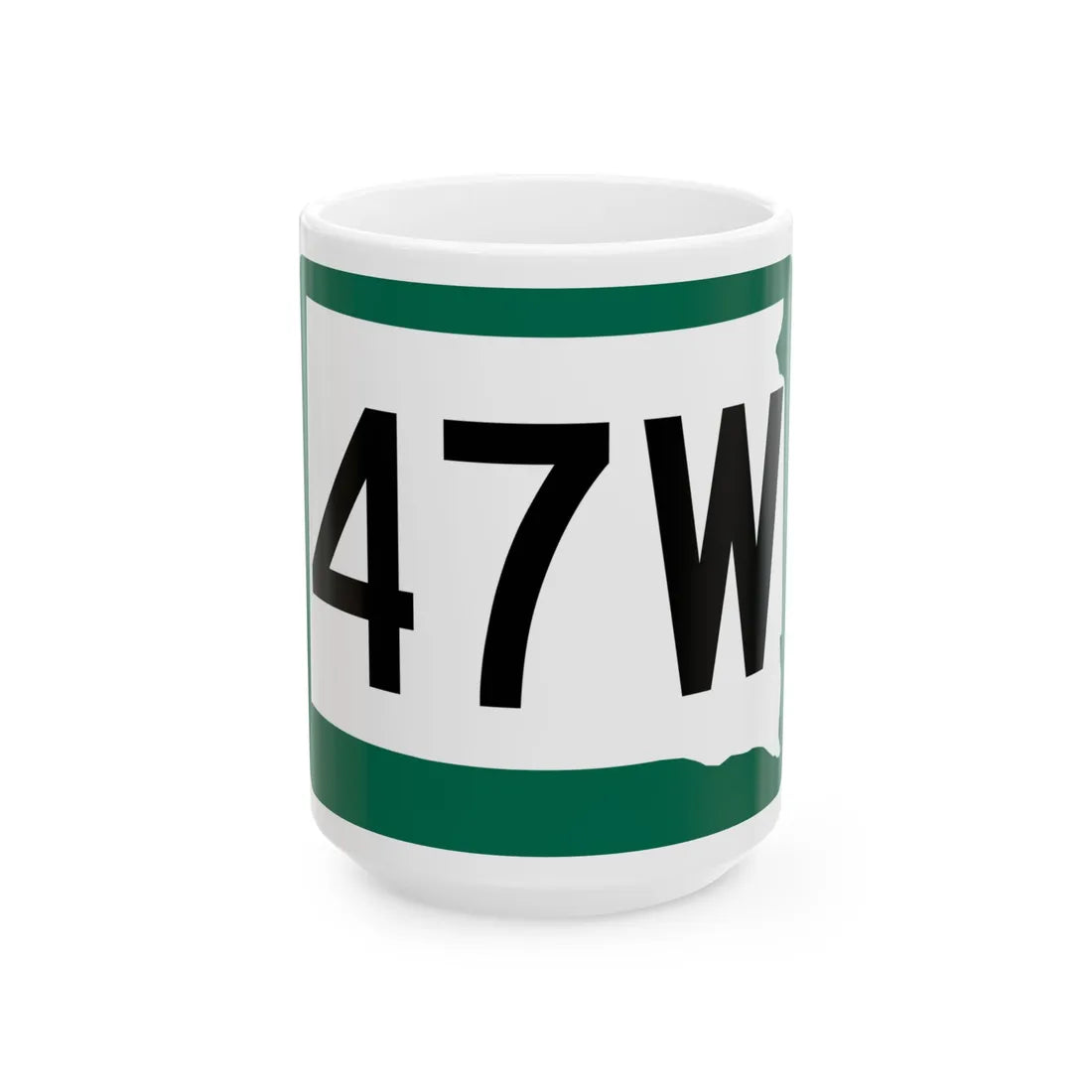SD 47W (South Dakota) (Road Sign) White Coffee Mug 15oz - Go Mug Yourself