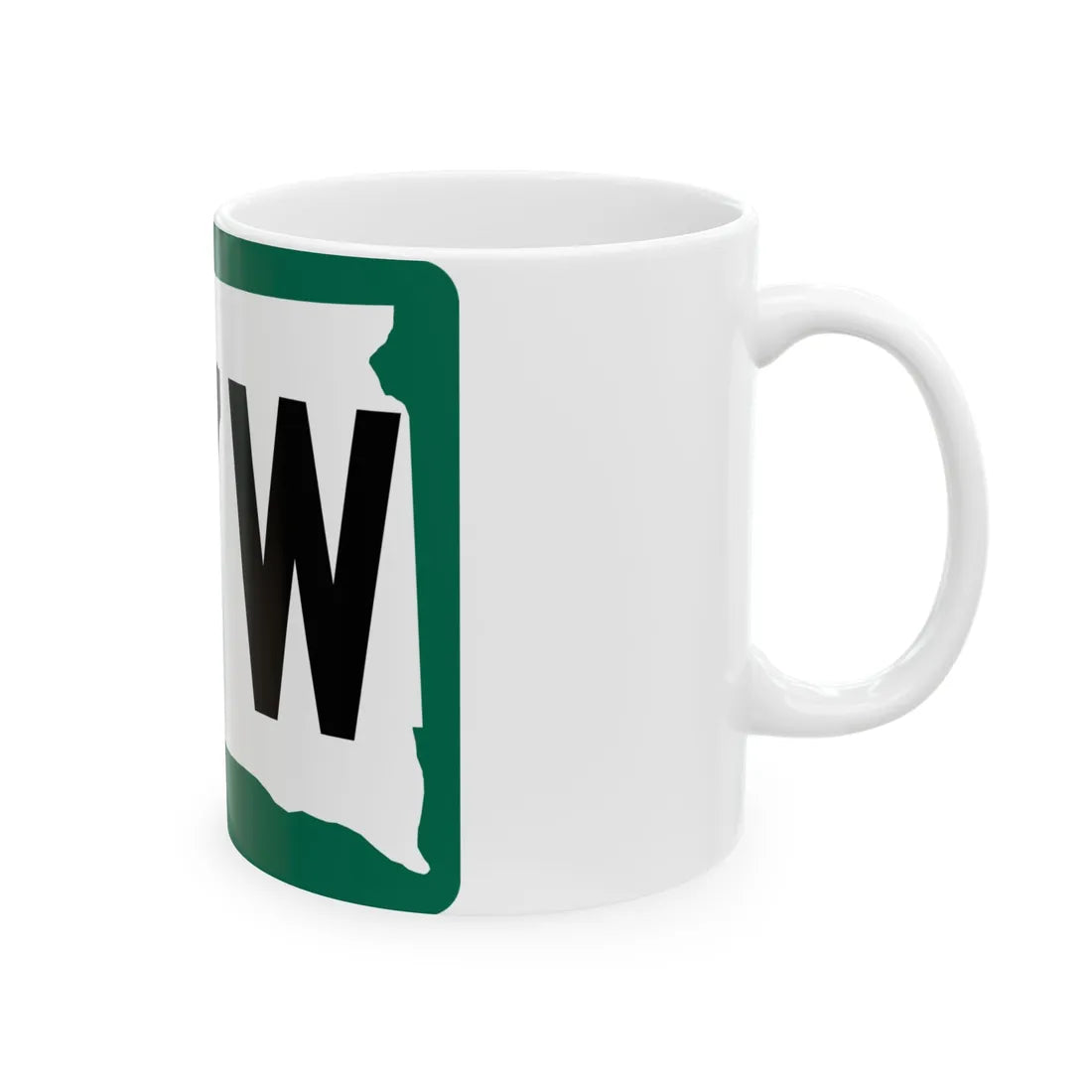 SD 47W (South Dakota) (Road Sign) White Coffee Mug - Go Mug Yourself