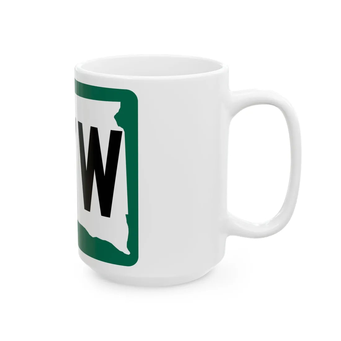 SD 47W (South Dakota) (Road Sign) White Coffee Mug - Go Mug Yourself