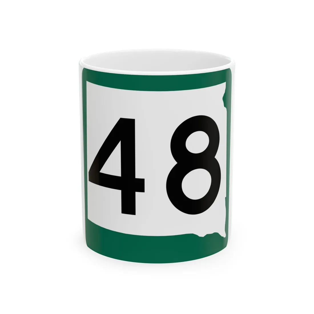 SD 48 (South Dakota) (Road Sign) White Coffee Mug 11oz - Go Mug Yourself