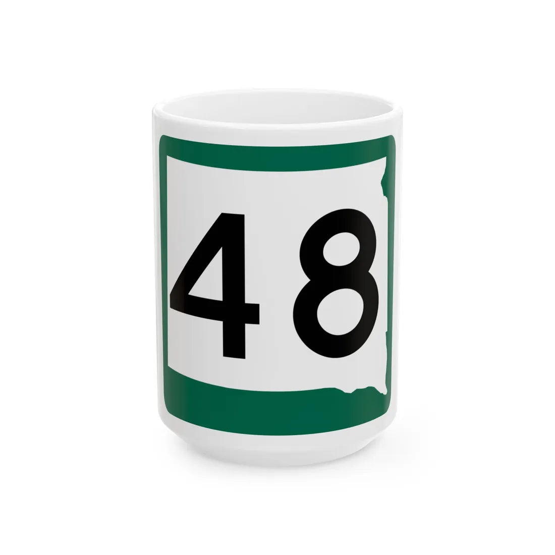 SD 48 (South Dakota) (Road Sign) White Coffee Mug 15oz - Go Mug Yourself