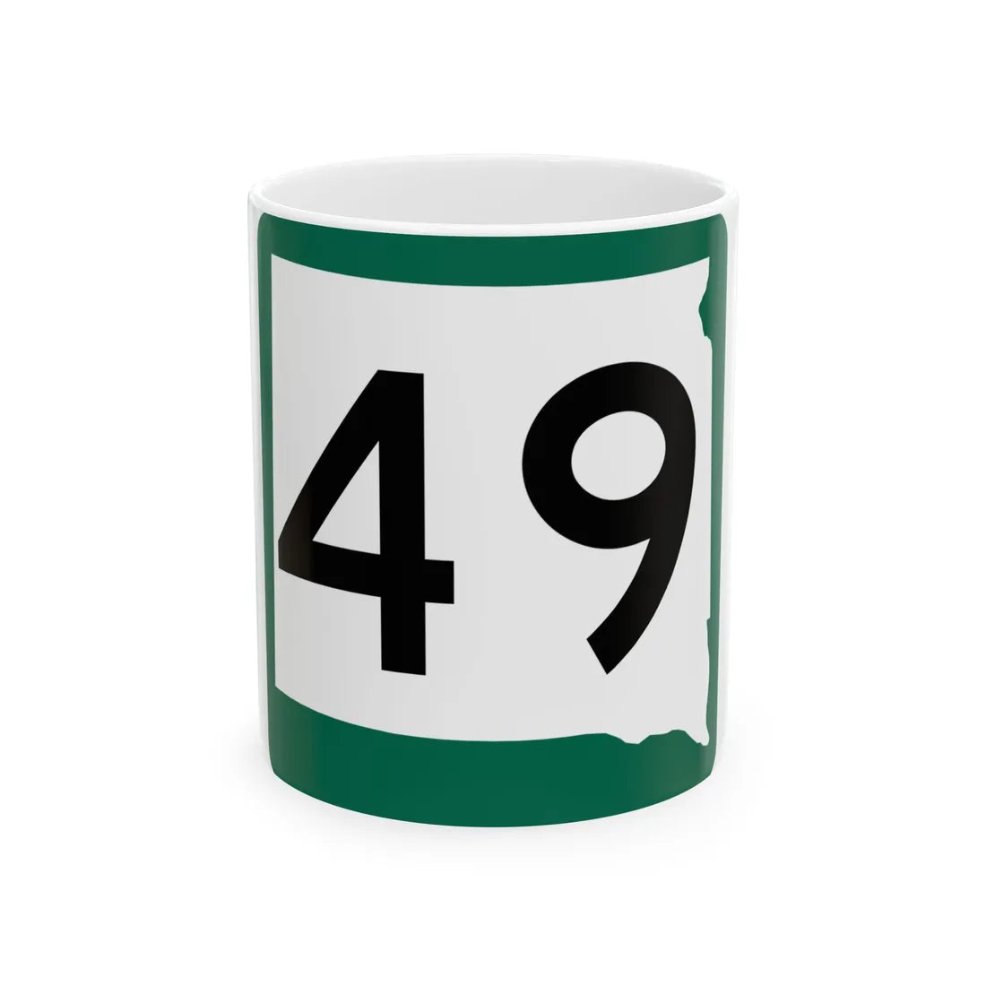 SD 49 (South Dakota) (Road Sign) White Coffee Mug 11oz - Go Mug Yourself