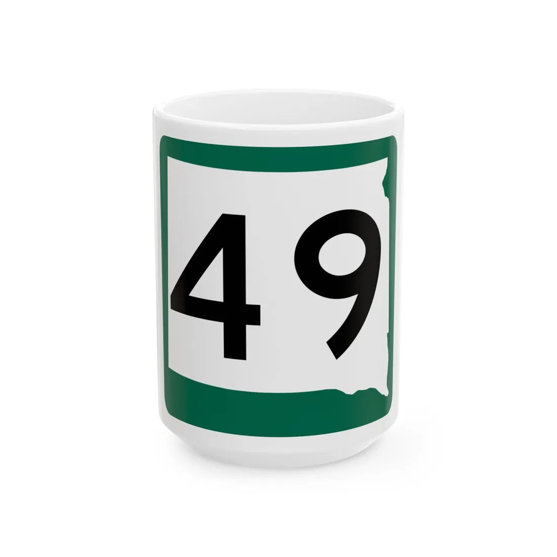 SD 49 (South Dakota) (Road Sign) White Coffee Mug 15oz - Go Mug Yourself
