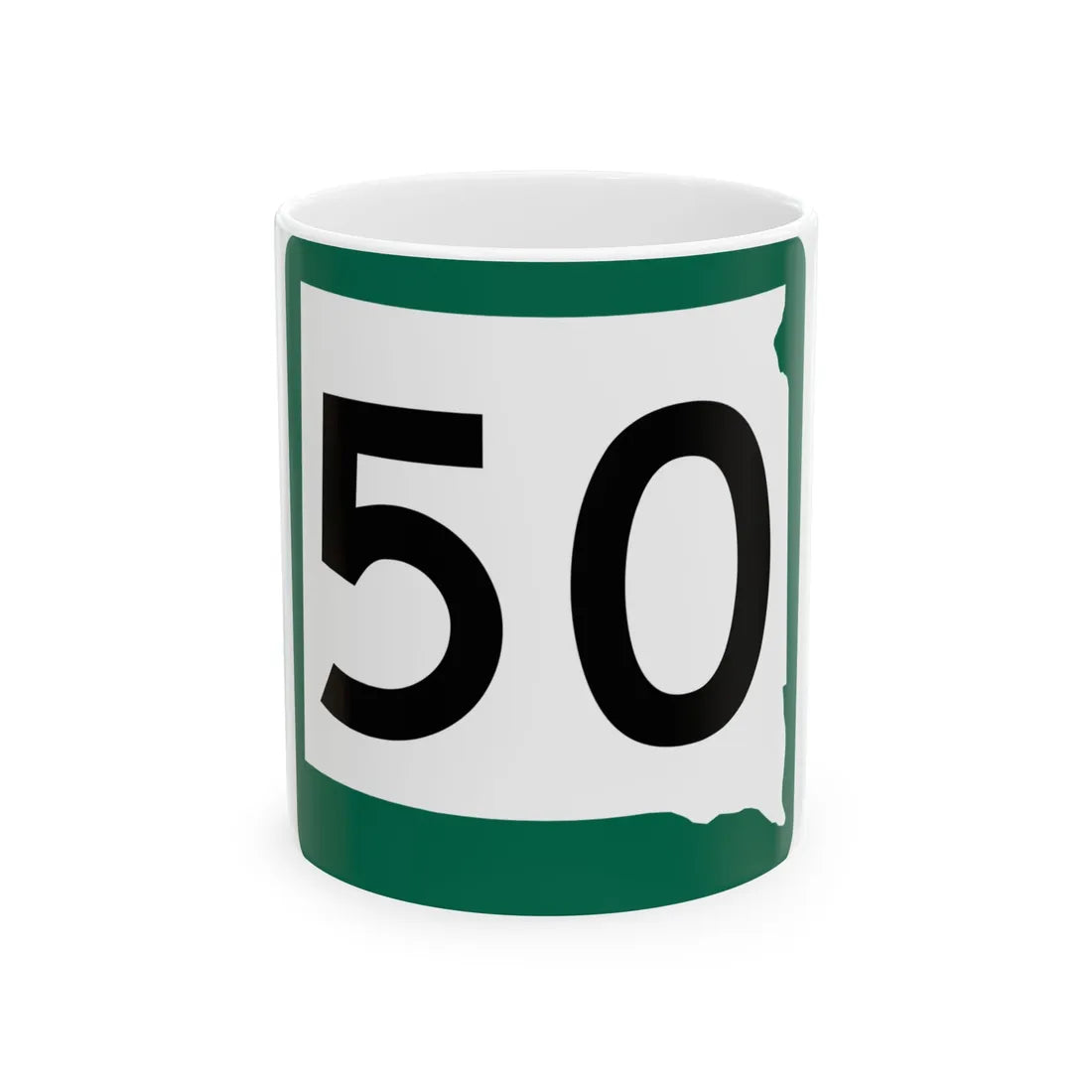 SD 50 (South Dakota) (Road Sign) White Coffee Mug 11oz - Go Mug Yourself