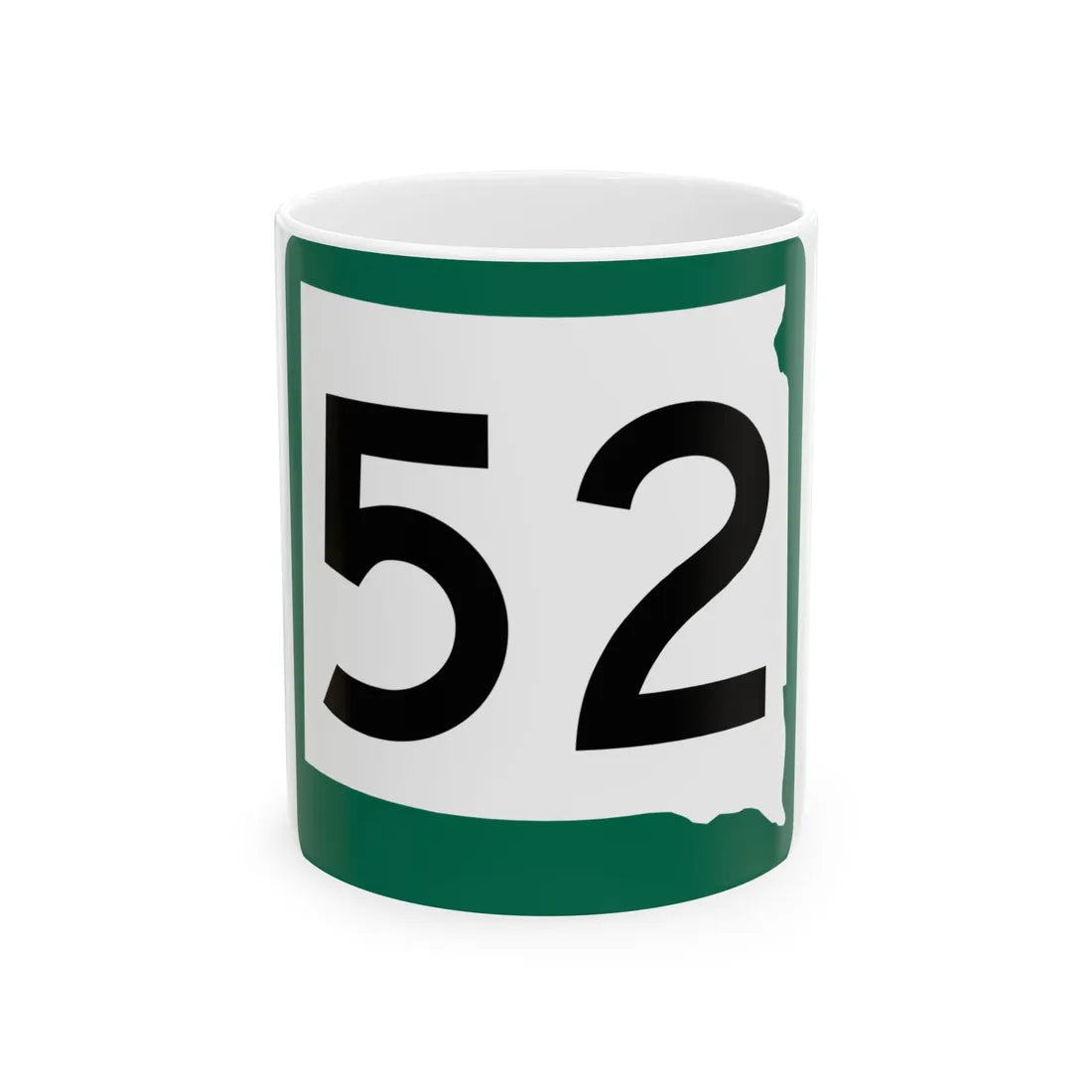 SD 52 (South Dakota) (Road Sign) White Coffee Mug 11oz - Go Mug Yourself