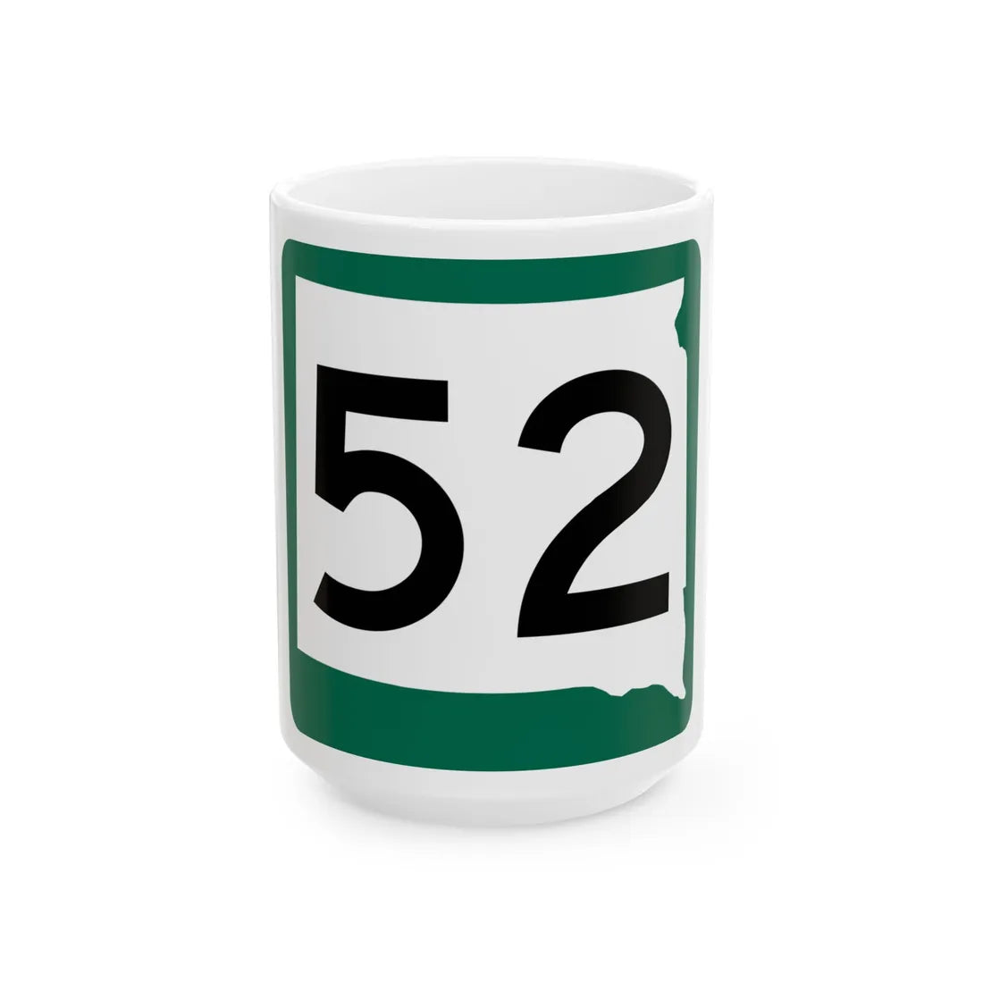 SD 52 (South Dakota) (Road Sign) White Coffee Mug 15oz - Go Mug Yourself